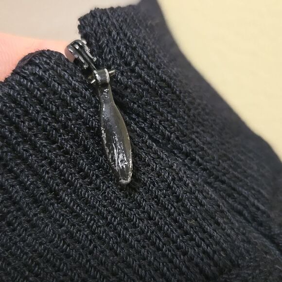 ST. JOHN by Marie Gray Santana Knit Sweater Size Large Ribbon Mock Neck Holiday - Picture 8 of 14